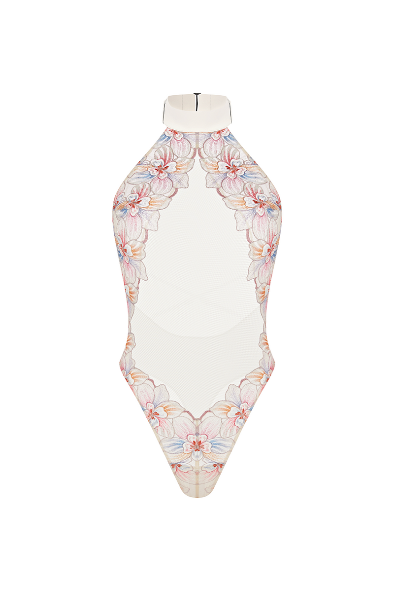 Laia Cream Halter Bodysuit